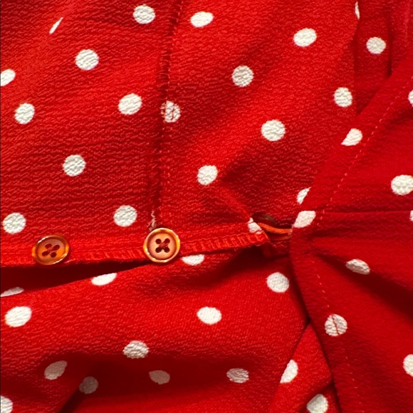 City Chic Red Polka Dot V-Neck Wrap Blouse Plus size 18 2x - Picture 4 of 8